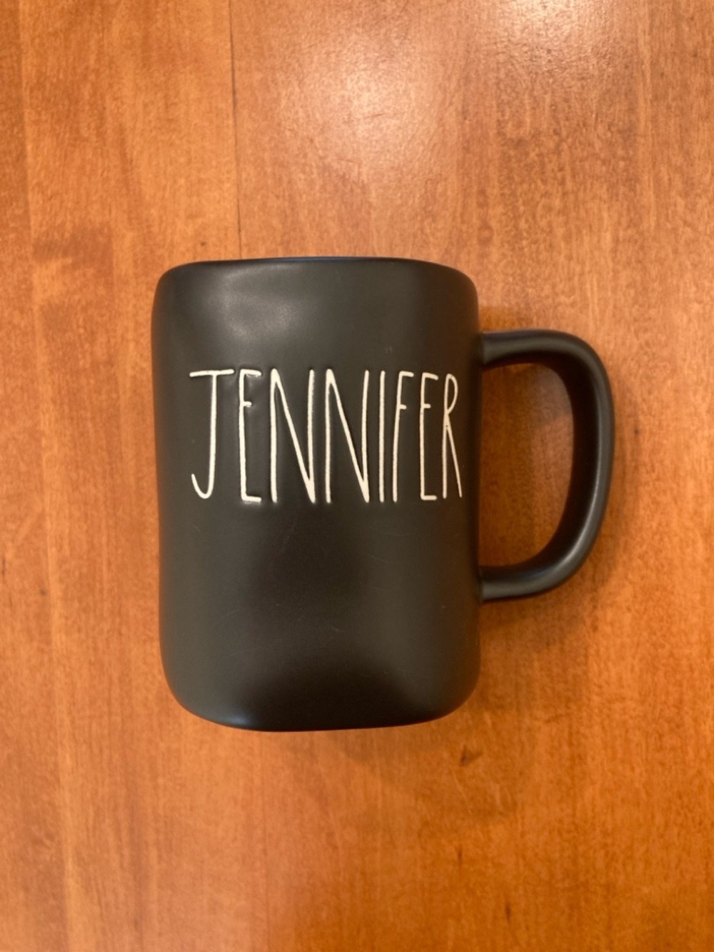 Rare Rae Dunn Black “Jennifer” Mug